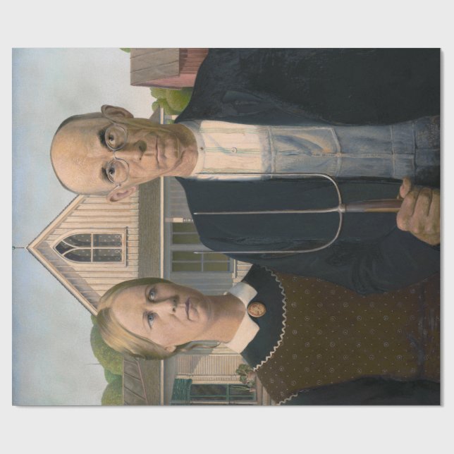 American Gothic: Country Life Poor Rural Farmer Wrapping Paper (Flat)