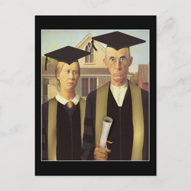 American Gothic Graduation Announcement Postcard (Front)
