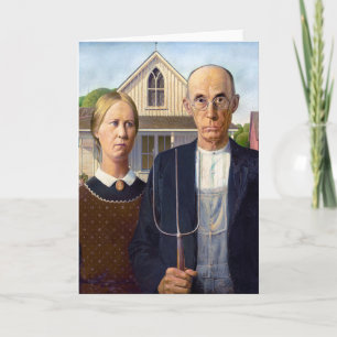 American Gothic Grant Wood Card