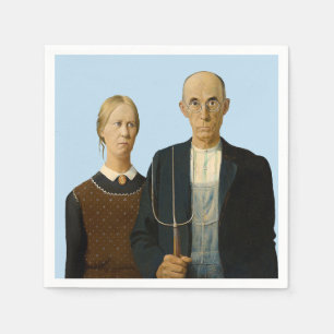 American Gothic Grant Wood   Napkin