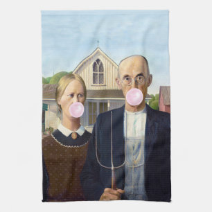 American Gothic Grant Wood    Tea Towel