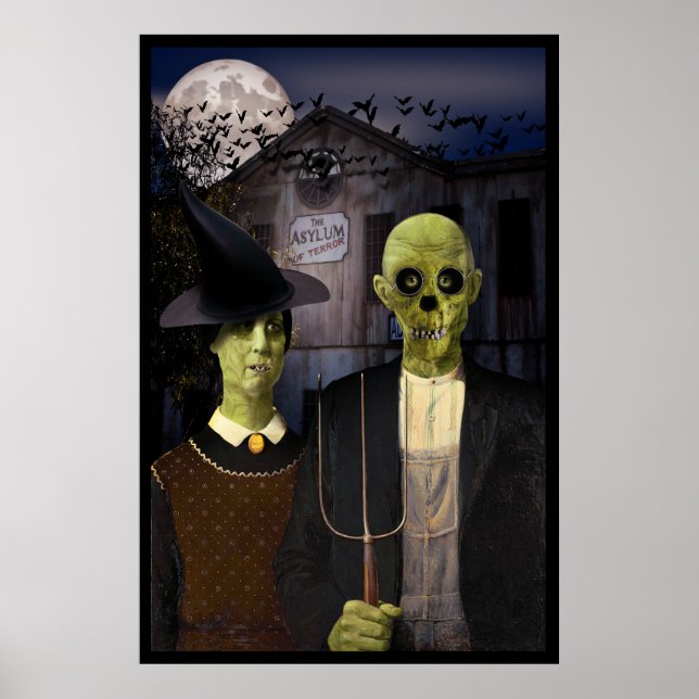 American Gothic Halloween Haunted House Poster (Front)