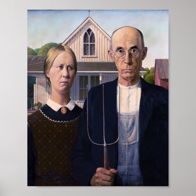 American Gothic painting by Grant Wood  Poster (Front)