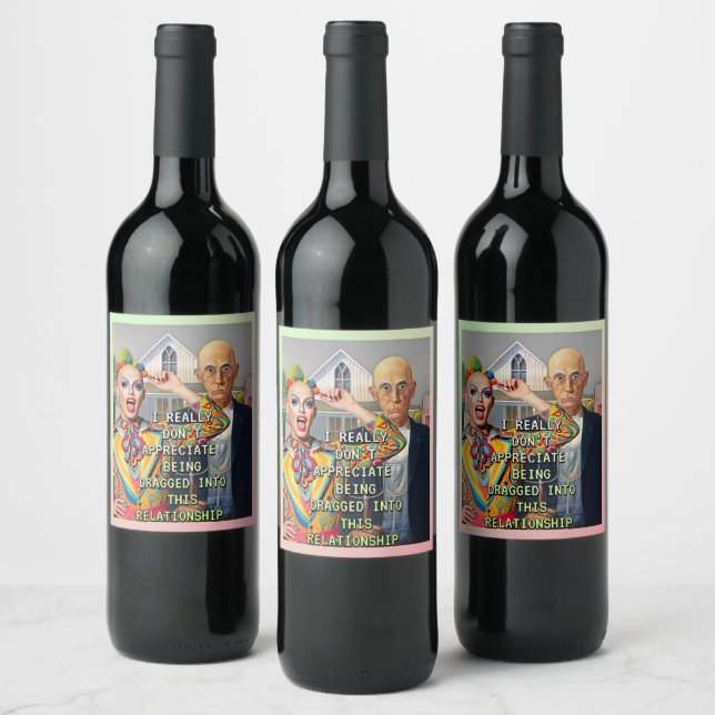 AMERICAN GOTHIC REVISITED WINE LABEL (Bottles)