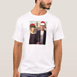 American Gothic Santas T-Shirt