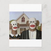 American Gothic Sock Monkeys