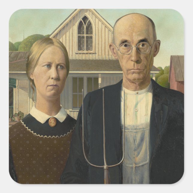 American Gothic Square Sticker (Front)