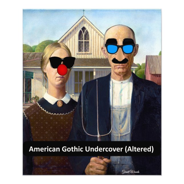 American Gothic (Under cover) by Grant Woods Photo Print (Front)