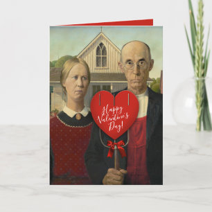American Gothic Valentine- Love Keeps Us Together Holiday Card