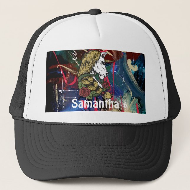  AMERICAN GRAFFITI WARRIOR Personalised Unicorn  Trucker Hat (Front)
