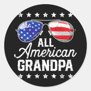 American grandpa 4th of july family matching classic round sticker