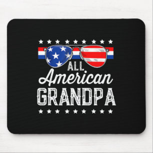 American Grandpa 4th Of July Usa Sungles Mens Gift Mouse Pad