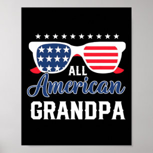 American Grandpa 4th Of July Usa Sungles Mens Gift Poster