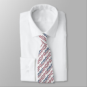 American Grandpa USA Name Stars and Stripes Text Tie