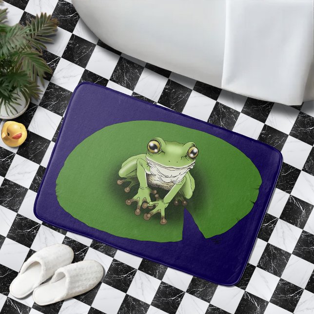 American Green Tree Frog Lily Pad Bath Mat (Creator Uploaded)