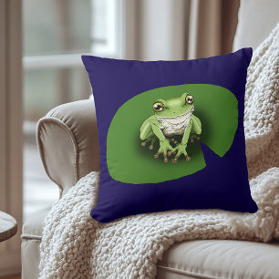 American Green Tree Frog Lily Pad Cushion