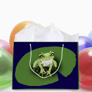 American Green Tree Frog Lily Pad Large Gift Bag