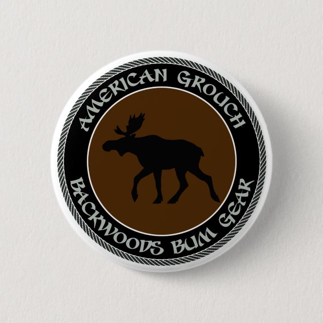American Grouch Backwoods Bum Gear 6 Cm Round Badge (Front)
