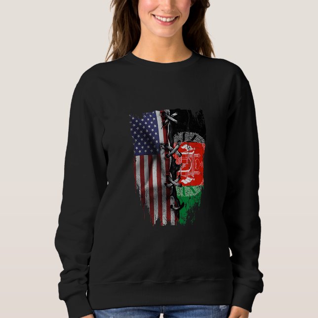 American Grown Afghan Roots USA Afghanistan Flag Sweatshirt (Front)