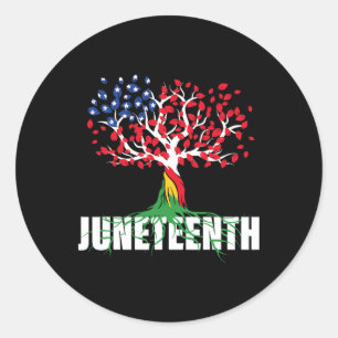 American Grown African Root Tree Juneteenth Black Classic Round Sticker