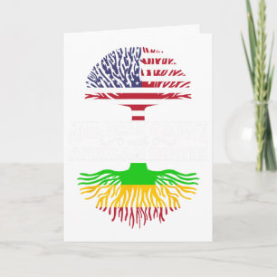 American Grown African Roots Usa Flag Black Histor Card