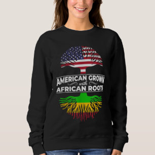 American Grown African Roots USA Flag Black Histor Sweatshirt