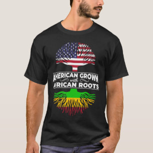American Grown African Roots Usa Flag Black Histor T-Shirt