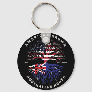 American Grown AUSTRALIAN Roots AUSTRALIA Flag Key Ring