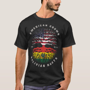 American Grown Bolivian Roots Bolivia Flag T-Shirt