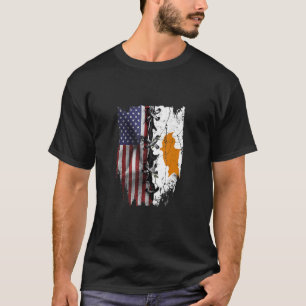 American Grown Cypriot Roots USA Cyprus Flag T-Shirt