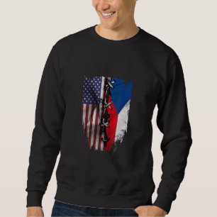 American Grown Czech Roots USA Czech Republic Flag Sweatshirt