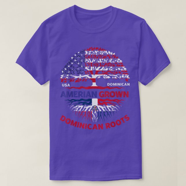 American Grown Dominican Roots Dominica Flag Usa F T-Shirt (Design Front)