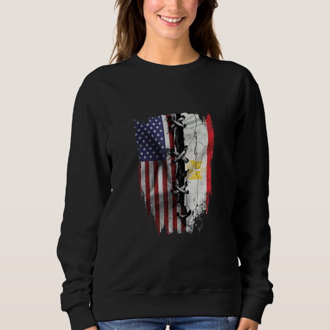 American Grown Egyptian Roots USA Egypt Flag Sweatshirt (Front)