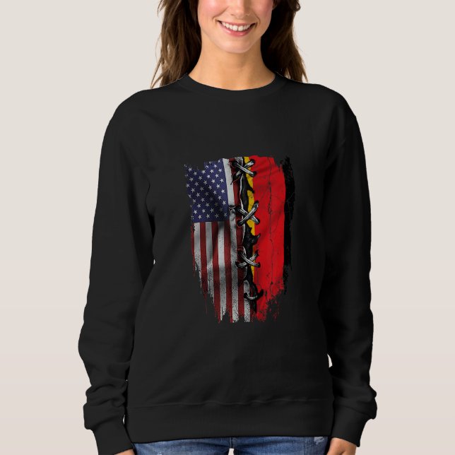 American Grown German Roots USA Germany Flag Sweatshirt (Front)