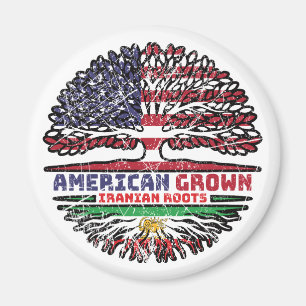 American Grown Iranian Roots – Lion and Sun Magnet