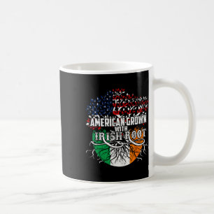 American Grown Irish Root Flag Ireland St Patricks Coffee Mug