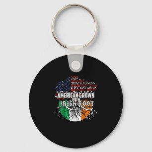 American Grown Irish Root Flag Ireland St Patricks Key Ring