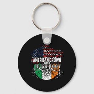 American Grown Irish Root Flag Ireland St Patricks Key Ring