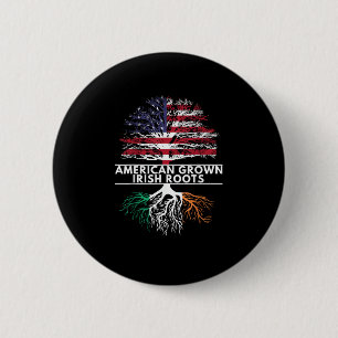 American Grown Irish Roots Flag Ireland ST. PATRIC 6 Cm Round Badge