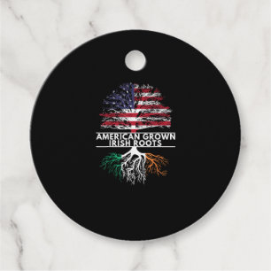 American Grown Irish Roots Flag Ireland ST. PATRIC Favour Tags