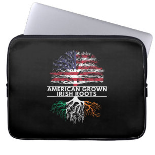 American Grown Irish Roots Flag Ireland ST. PATRIC Laptop Sleeve