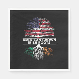 American Grown Irish Roots Flag Ireland ST. PATRIC Napkin