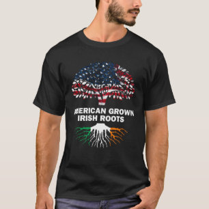 American Grown Irish Roots Flag Ireland ST PATRICK T-Shirt