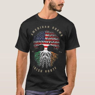 American Grown Irish Roots Ireland Flag T-Shirt