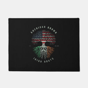 American Grown Irish Roots Ireland Flag Vintage Gr Doormat