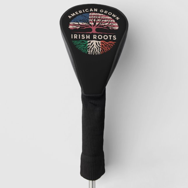 American Grown Irish Roots St Patrick's Day Golf Head Cover (Front)