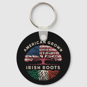 American Grown Irish Roots St Patrick's Day Key Ring