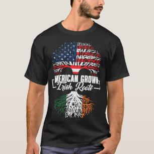 American Grown Irish Roots US & Ireland Flag Pride T-Shirt