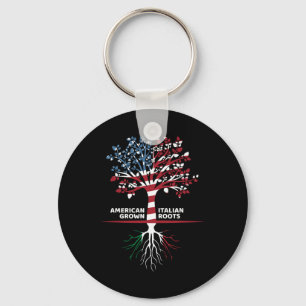American Grown Italian Roots 4th Of July Key Ring