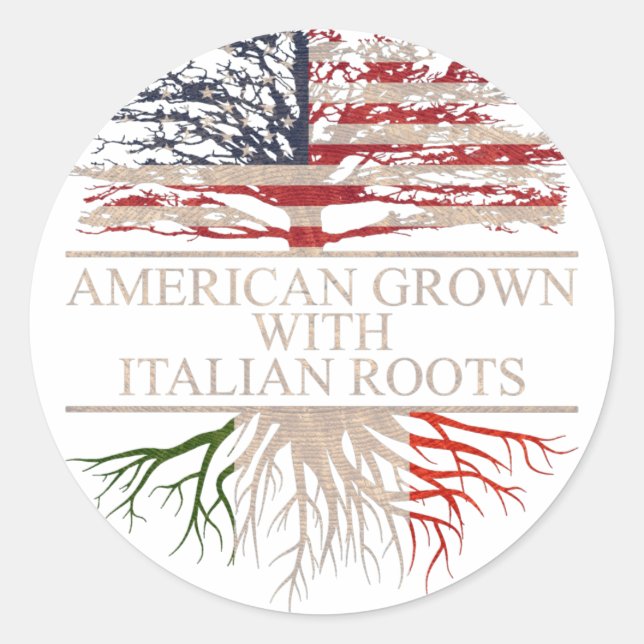 American grown italian roots classic round sticker (Front)